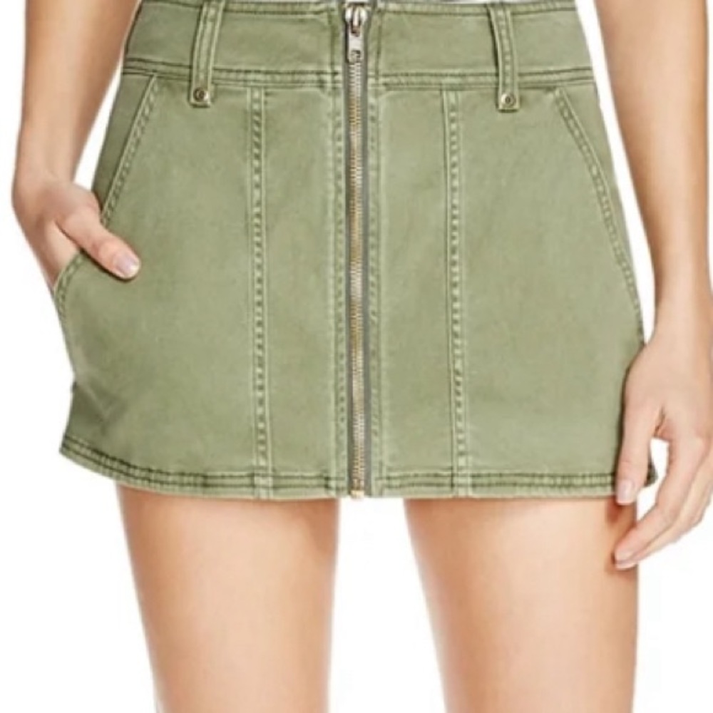 Free People Army Green Brown Too Cool Khaki Mini Skirt - Size 0